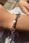 Laundry B Free Spirit Stretch Stacker Bracelet Clover and Moon Stone Silver